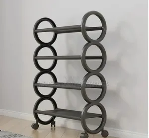 ​Modern 4-Tier Rolling Shoe Rack