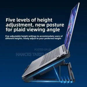 Laptop Stand With Dual Cooling Fans – Adjustable Portable Design