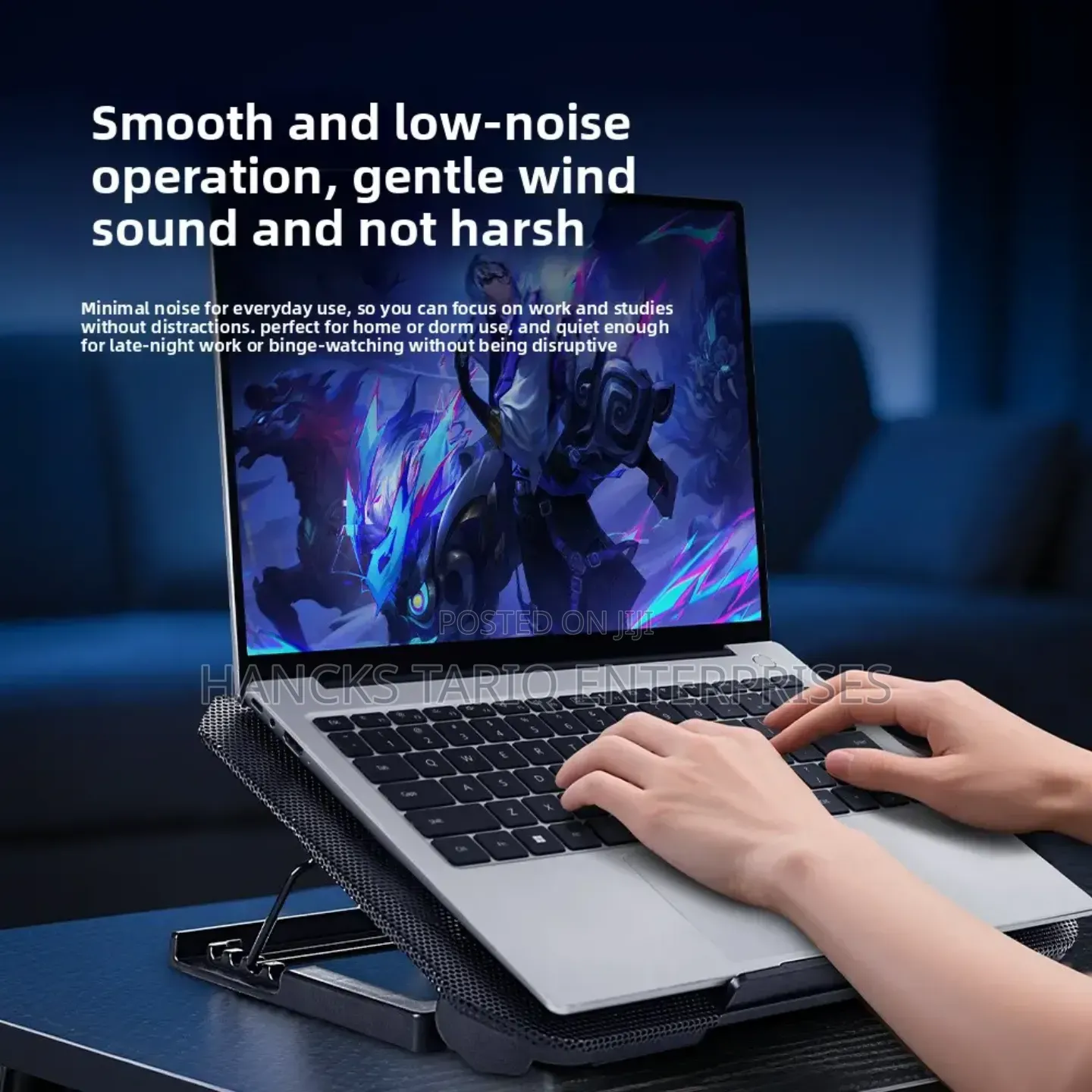 Laptop Stand With Dual Cooling Fans – Adjustable Portable Design