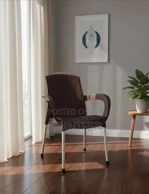 Modern Plastic Faux Rattan Design Armchair