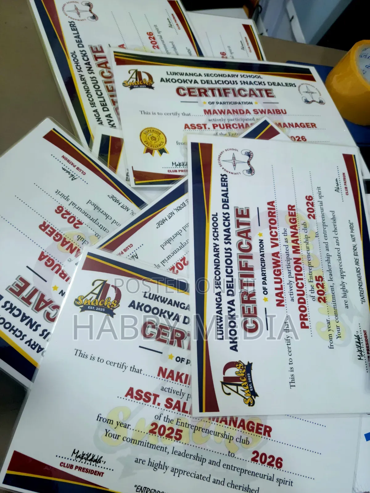 Certificate Designing and Printing.