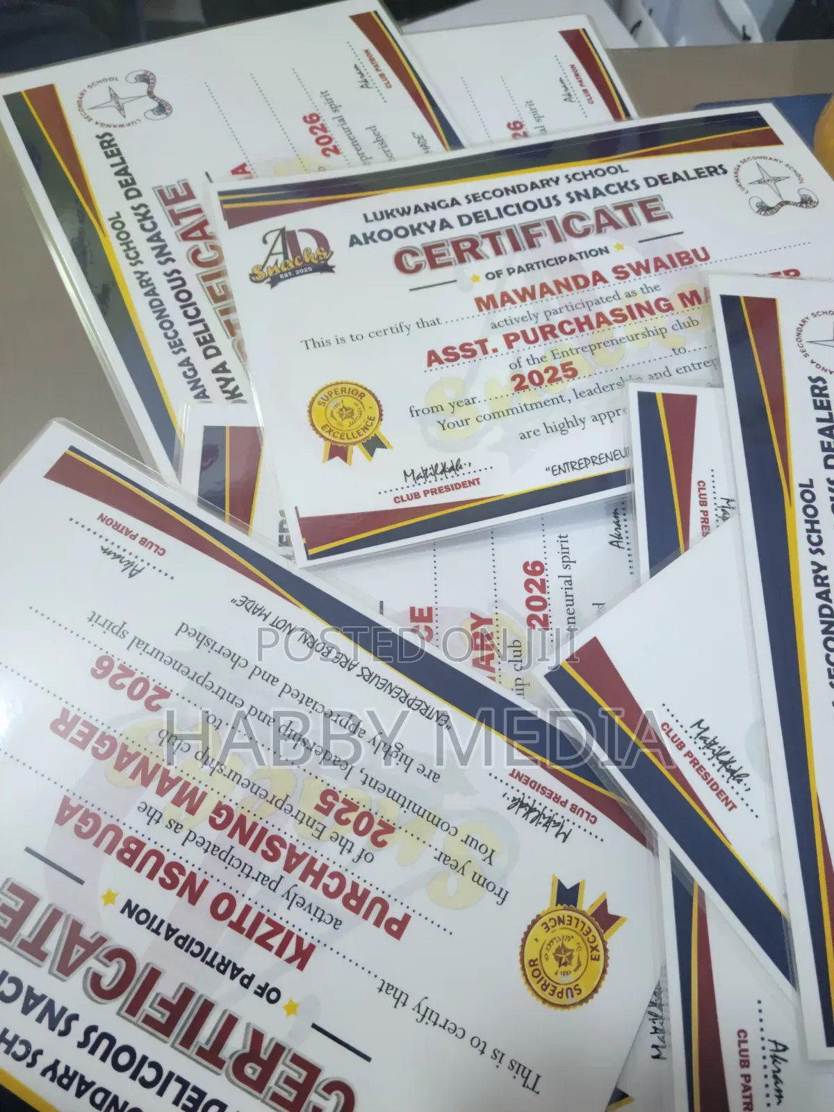 Certificate Designing and Printing.