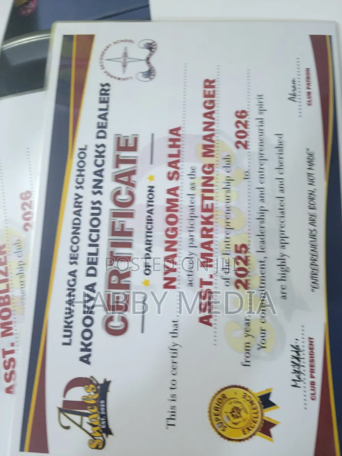 Certificate Designing and Printing.