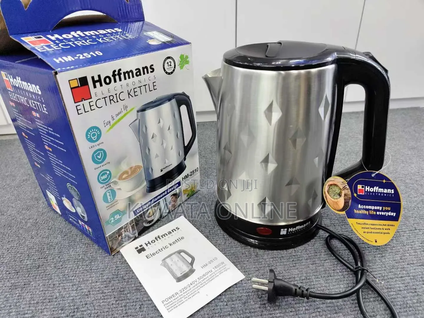 2.5l Electric Kettle Hoffmans Hm-2510, Fast Boil Tea Maker
