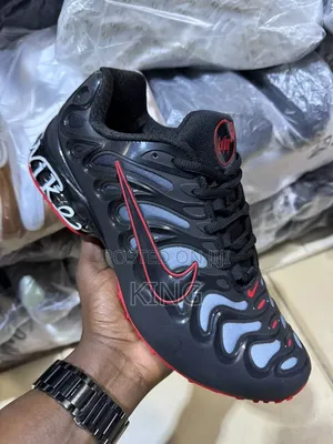 Nike Air Max Plus Drift in a Black and University Red "Bred"