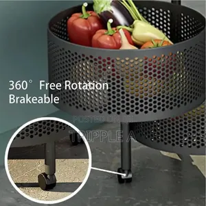 Kitchenwell Round Multipurpose Rotatable Trolley Organizer