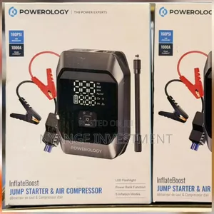 Car Jump Starter. Powerology 1000a Jump Starter and Air Compressor.