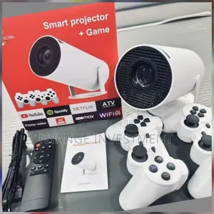 M300 Max Wireless Smart Projector Package With Two Game Controllers.