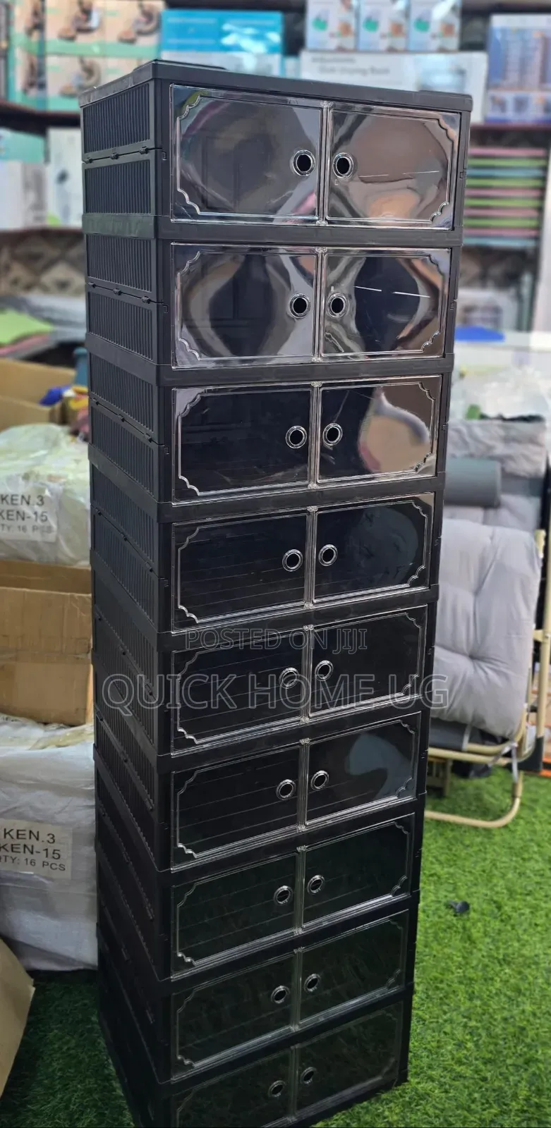 Foldable Shoe Rack 9layers Black