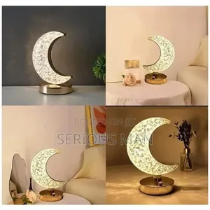 Crystal Crescent Moon Led Table Lamp