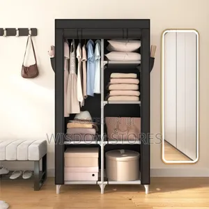 Portable Non Woven Assemble Fabric Bedroom Furniture Simple Wardrobe