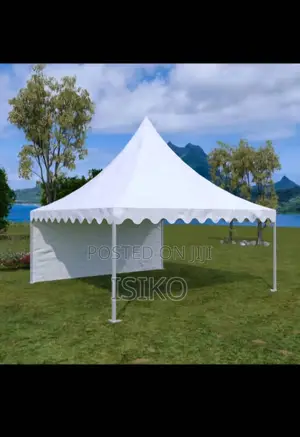 A 50 Seater Canopy White Tent With Three Side Cover