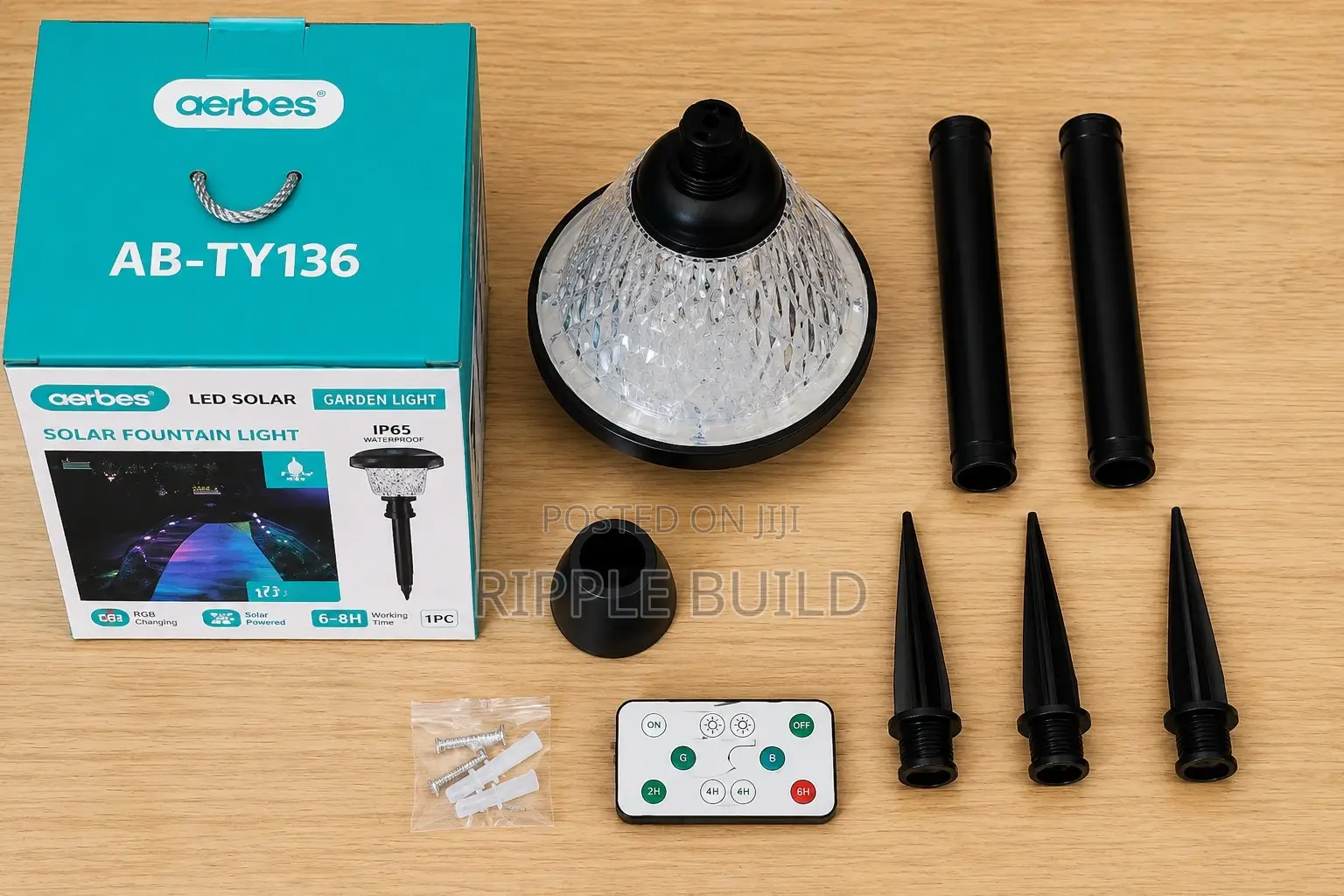 Aerbes Ab-Ty136 Solar Garden Light Waterproof RGB Landscape Lamp