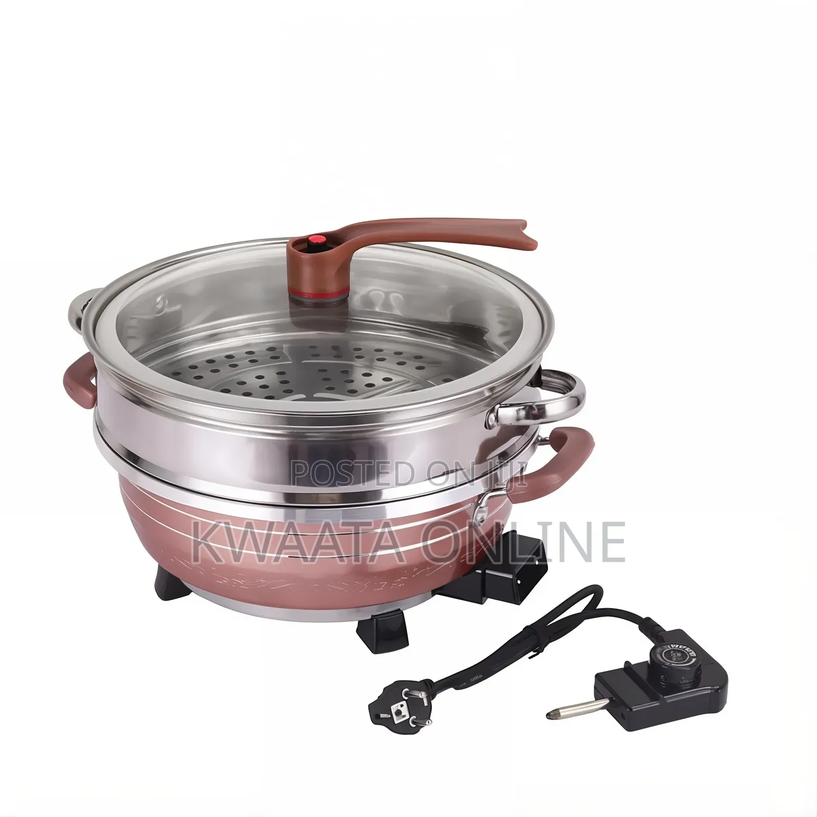 Hoffmans Electric Hot Pot 32cm Multi-functional, Stew,Broil, Fry,Roast