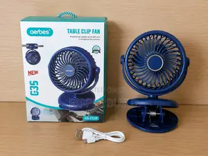 Aerbes Ab-Fs38 Rechargeable Table Clip Fan 360° Rotating Mini Fan