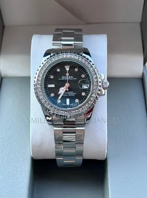 Women's Original Rolex Wrist Analog Time Piece With Diamond Crystals