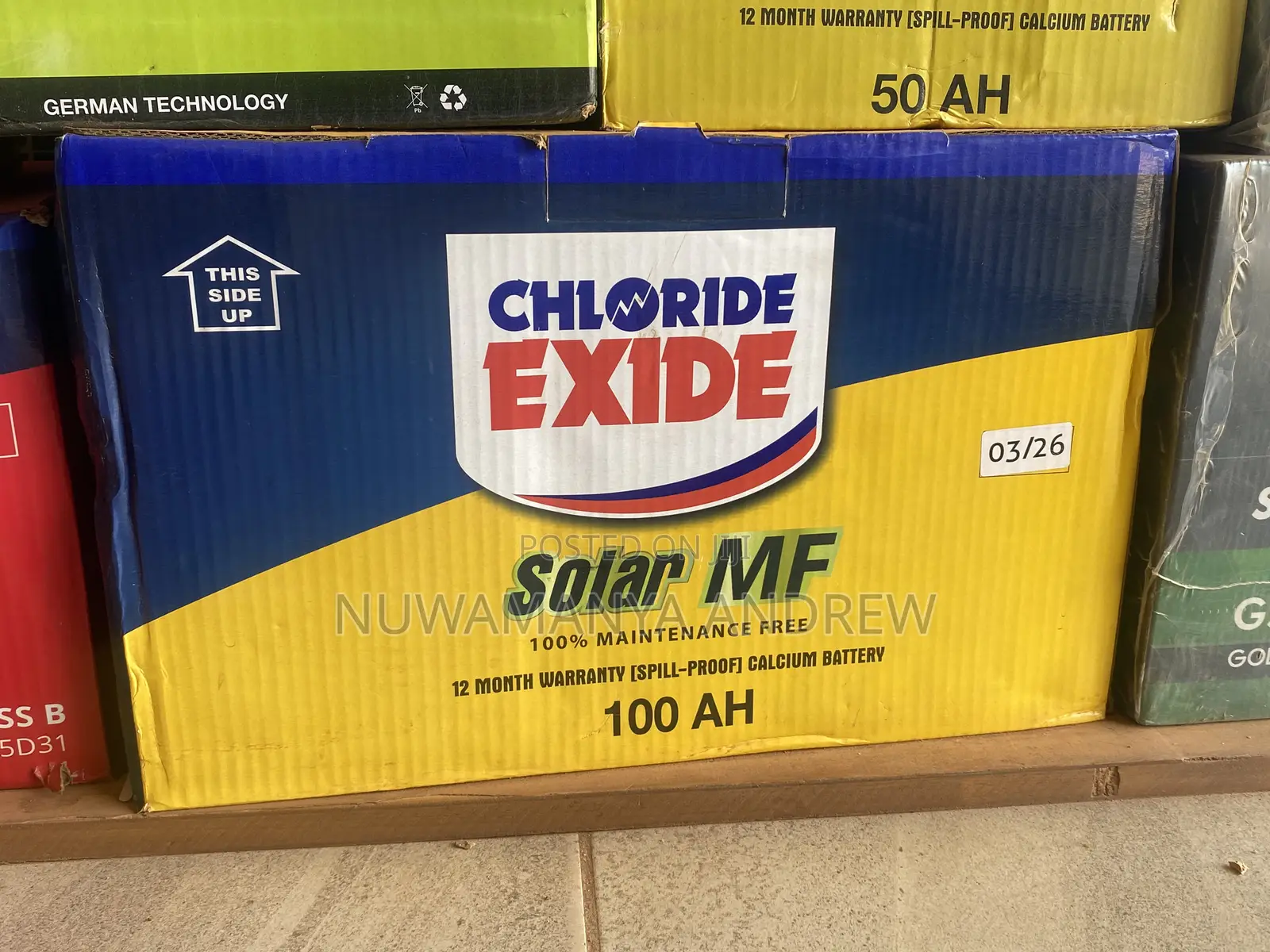 100ah Chloride Exide Solar Battery