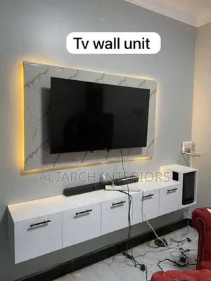 Tv Wall Unit in White Well Finished as Seen 6feet