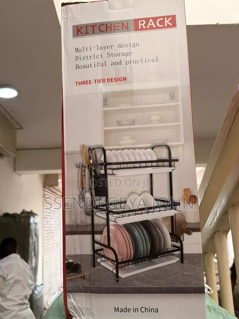 Generic Black Metal 3-Tier Dish Drying Rack