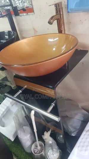 Hand Wash Sink Golden Glass