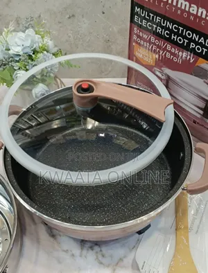 Hoffmans Electric Hot Pot 32cm Multi-functional, Stew,Broil, Fry,Roast
