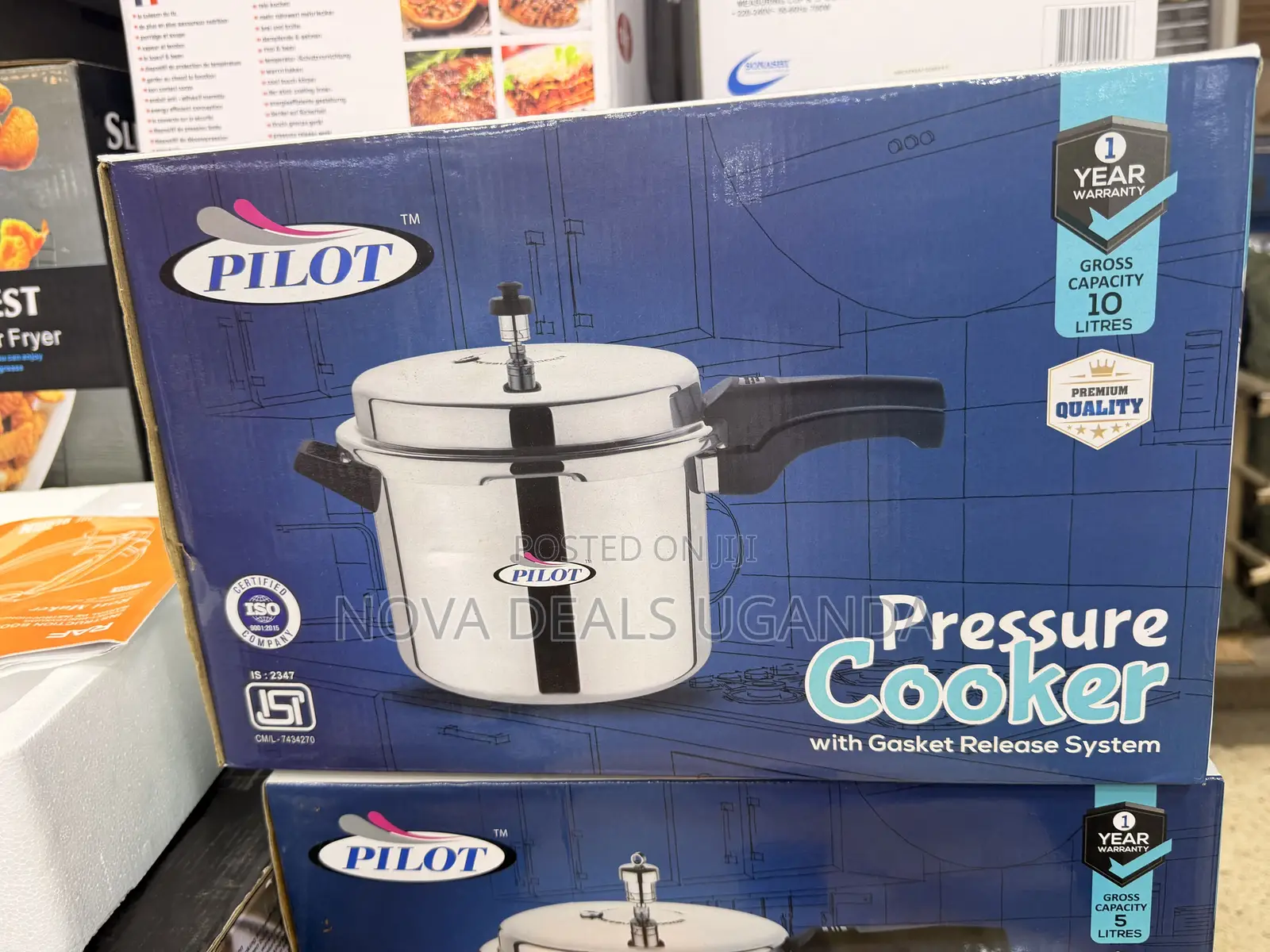 10l Pilot Pressure Cooker With Long Handle Gasket Release System