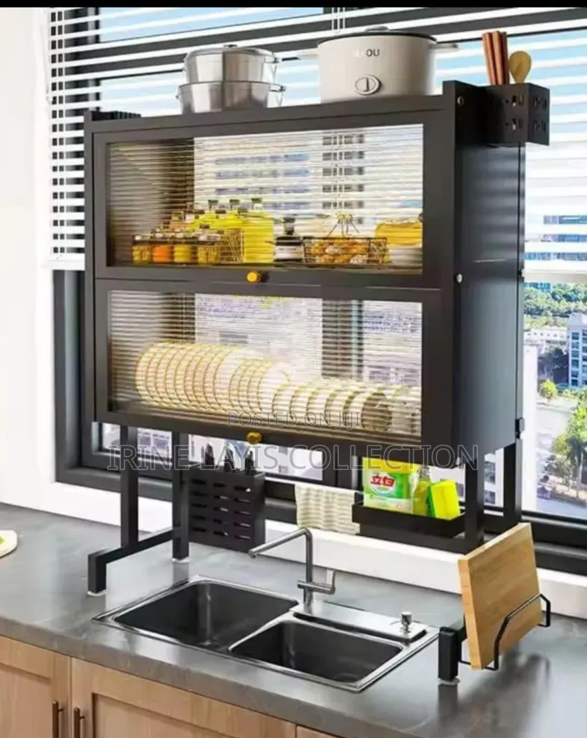 85 Cm 2 Tier Dish Drying Rack Cabinet