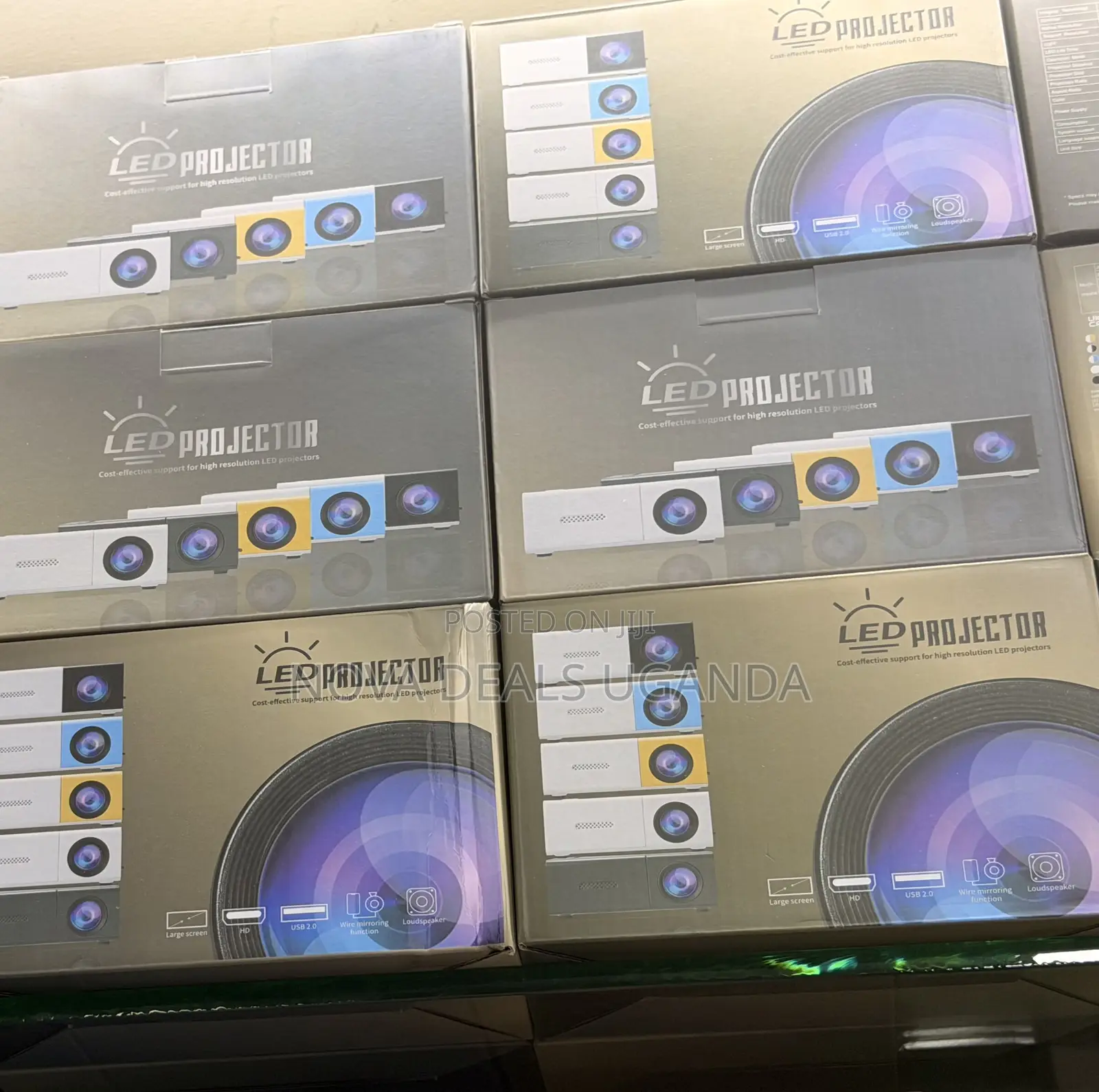 High Resolution Hd Led Projector -Wire Mirroring, Usb 2.0,Loudspeaker