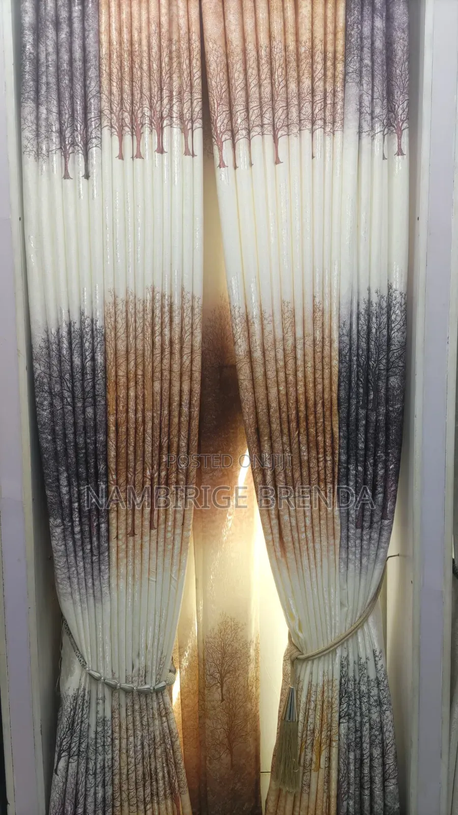 Kabira Curtains in Brown and Grey