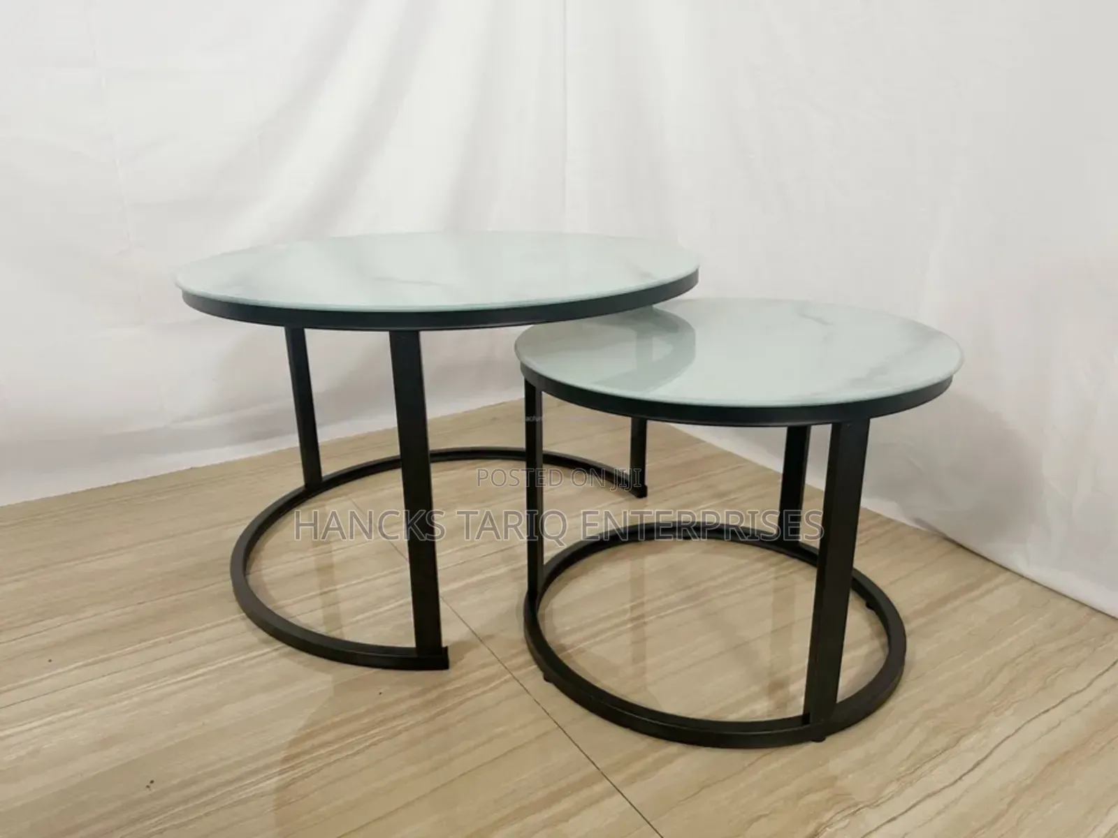 Modern Nesting Coffee Table Set – Elegant Marble-Effect Round Tables