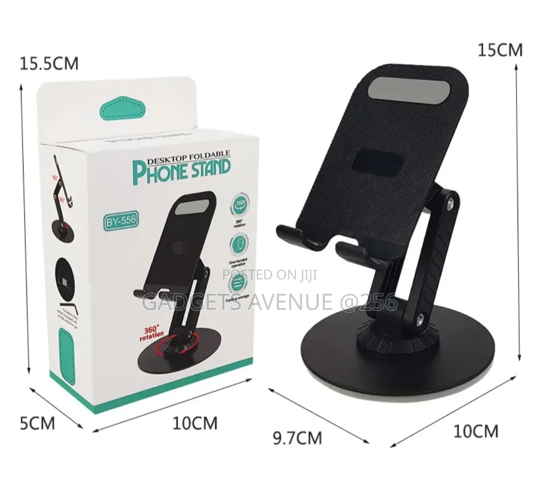 Foldable Phone Stand Features a 360-Degree Rotating Base