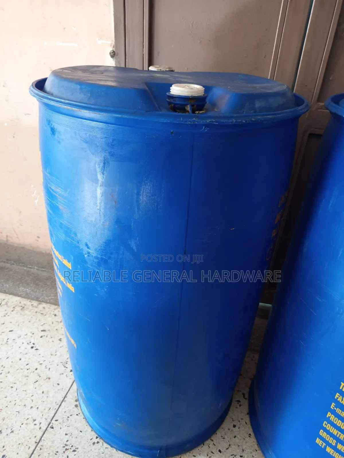 Water Drum Tank 250 Litres Plastic Blue