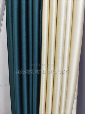 Blackout Curtains in Army Green and Cream