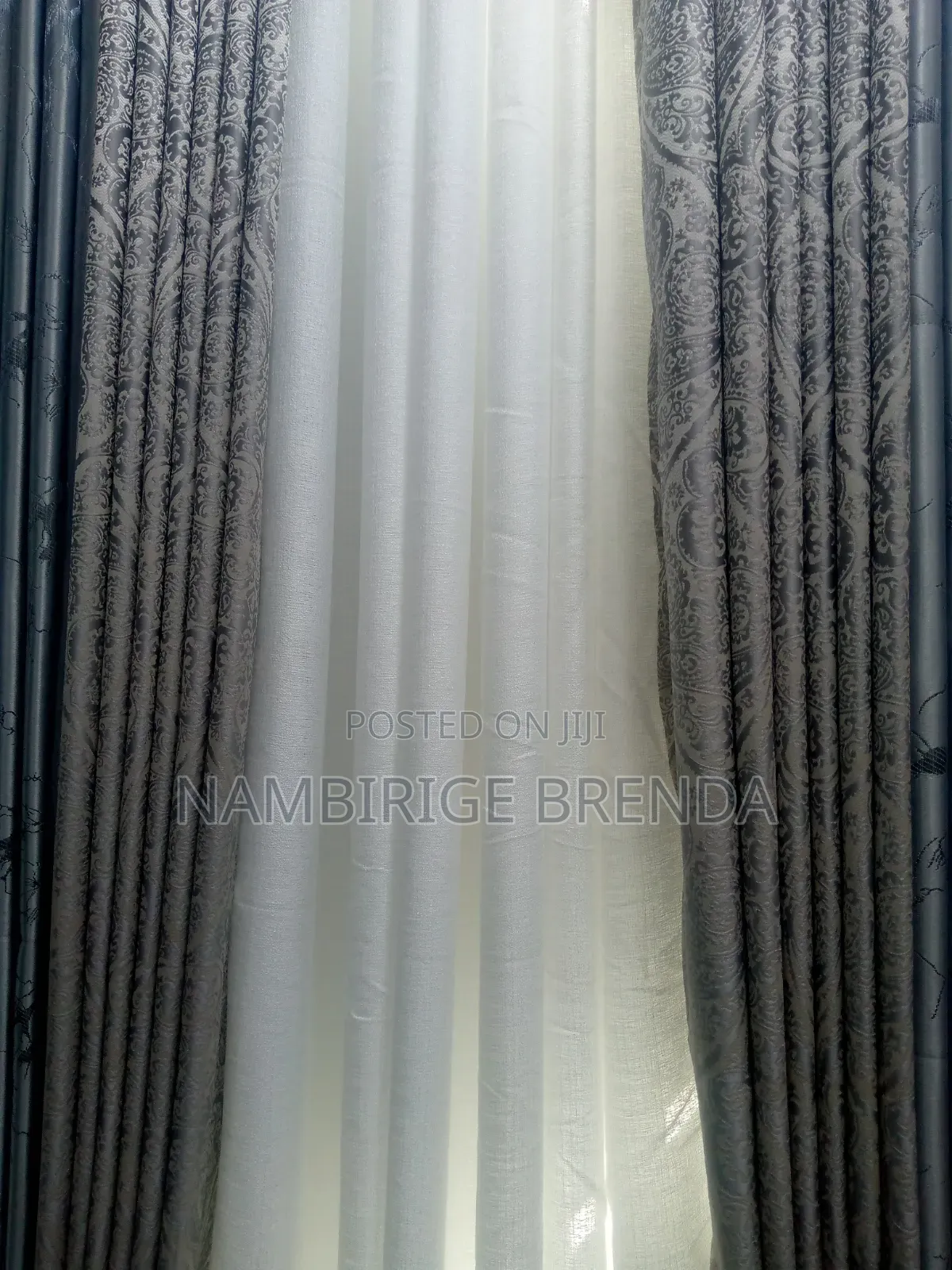 Pure Cotton Curtains Mixed Cream and Brown