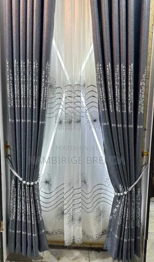 Christmas Tree Curtains in Grey