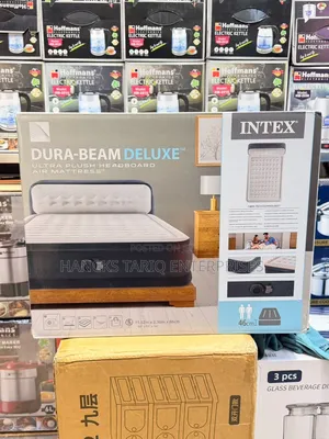 Intex Dura-beam Deluxe Air Mattress – Ultra Plush Bed With Headboard