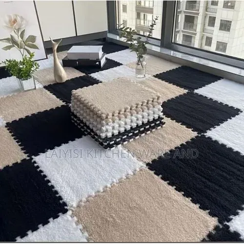 10pieces of Interlocking Carpet Shaggy Soft Eva Foam Mats Fluffy
