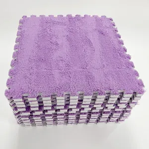 10pieces of Interlocking Carpet Shaggy Soft Eva Foam Mats Fluffy