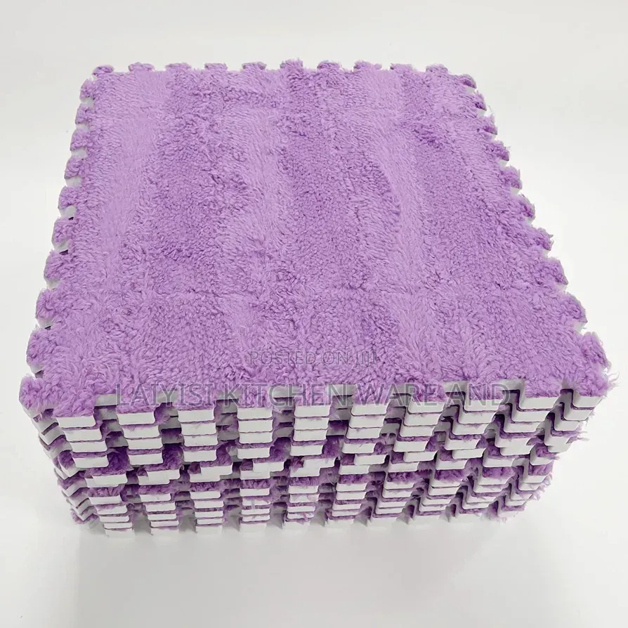 10pieces of Interlocking Carpet Shaggy Soft Eva Foam Mats Fluffy
