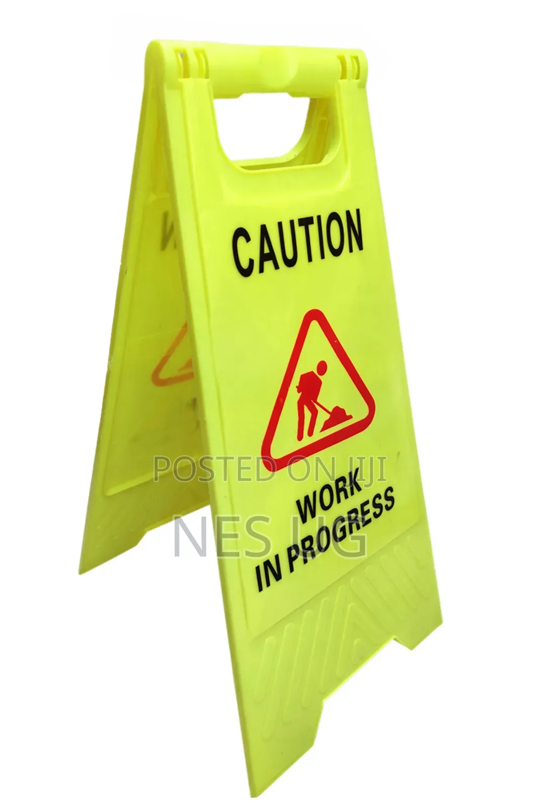 "Caution Work In Progress" Safety Sign Board Used To Warn People