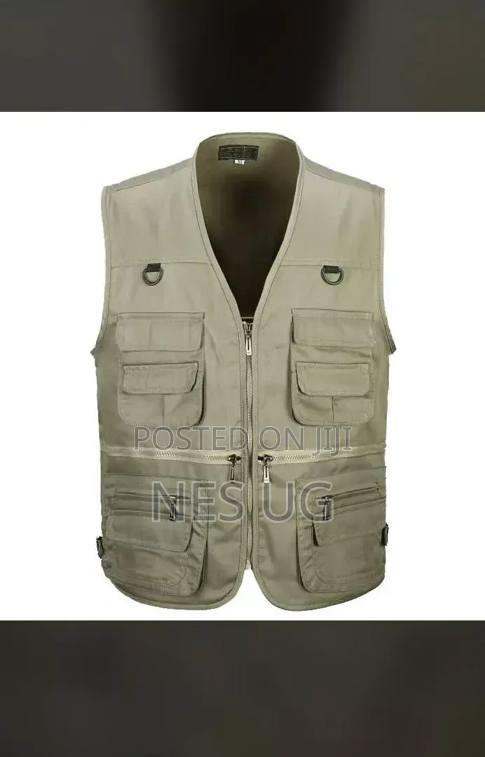 Unisex Multi Pocket Vest Jacket Outdoor - Multicolour