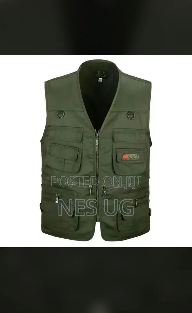 Unisex Multi Pocket Vest Jacket Outdoor - Multicolour