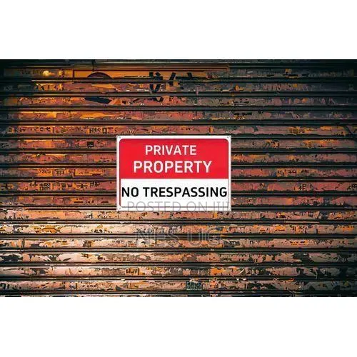 Private Property No Trespassing Sign Sticker - Red
