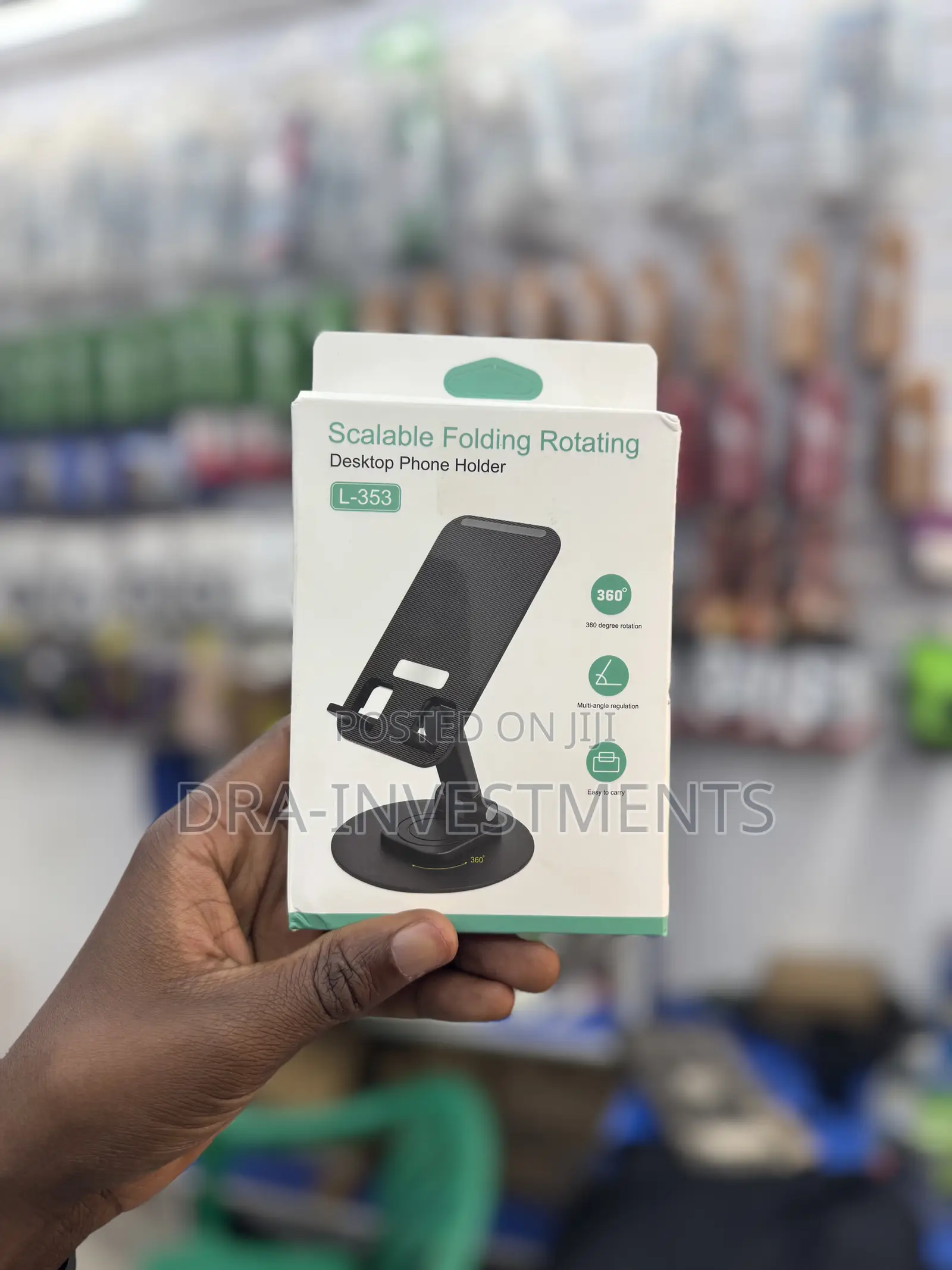 360° Foldable Rotating Metal Desktop Phone Tablet Holder Stand