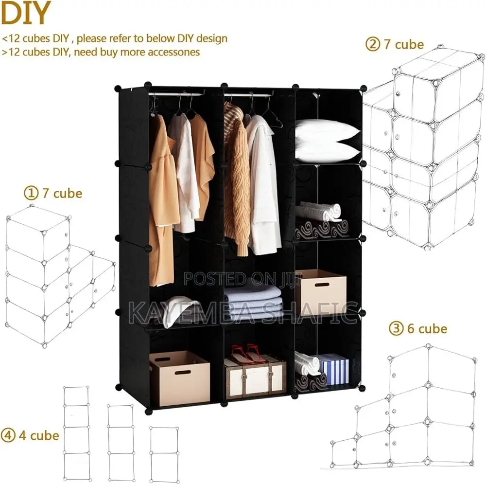 Elegant 12-Cube Portable Wardrobe – Modular Plastic Storage Closet