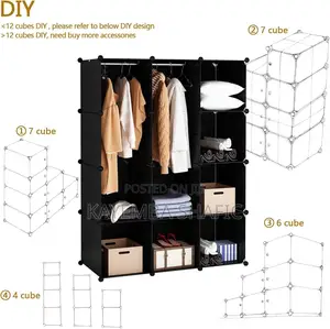 Elegant 12-Cube Portable Wardrobe – Modular Plastic Storage Closet