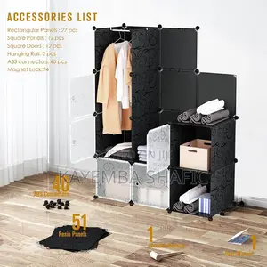 Elegant 12-Cube Portable Wardrobe – Modular Plastic Storage Closet