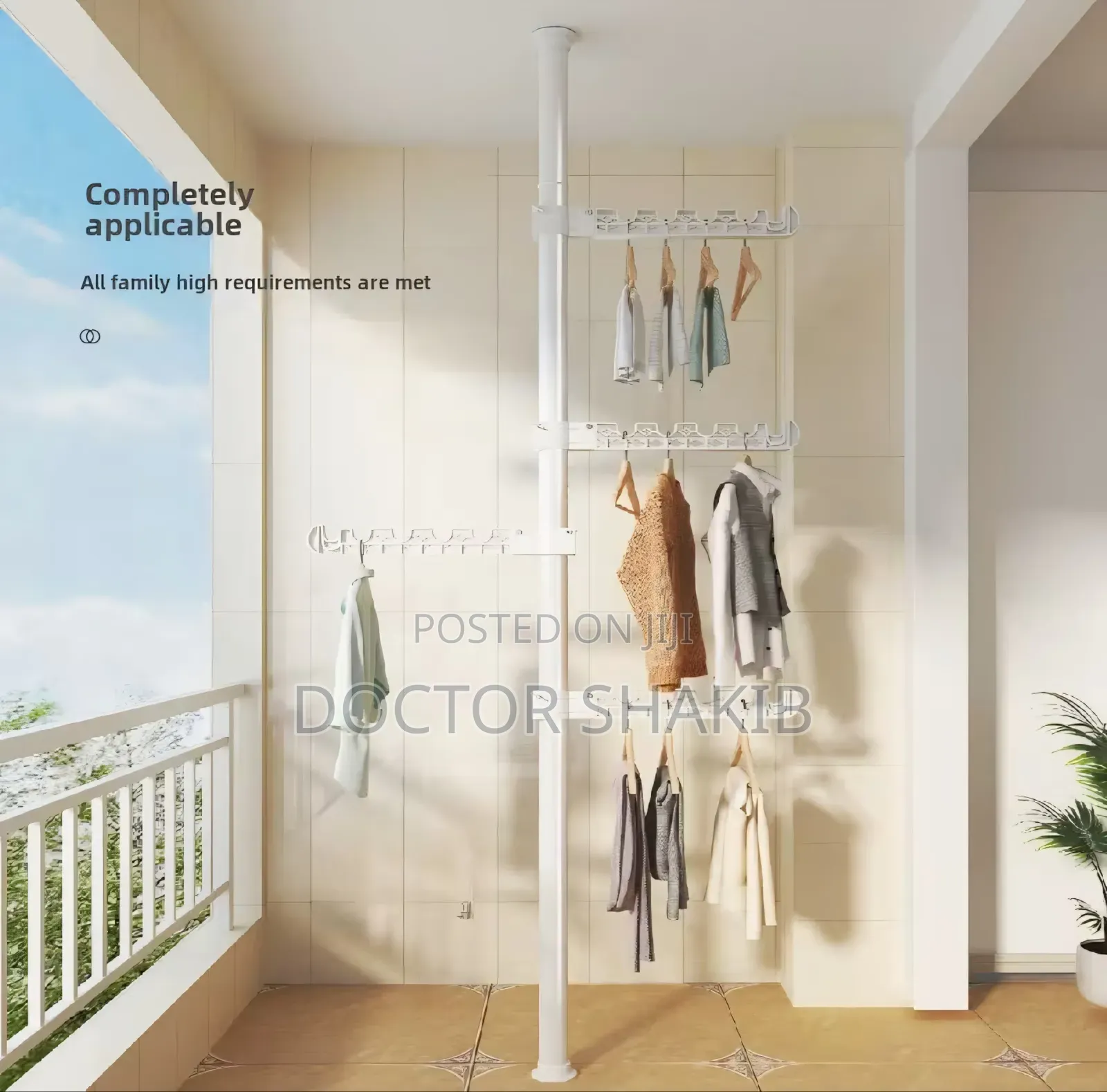 Wall-Mounted Adjustable Clothes Rack