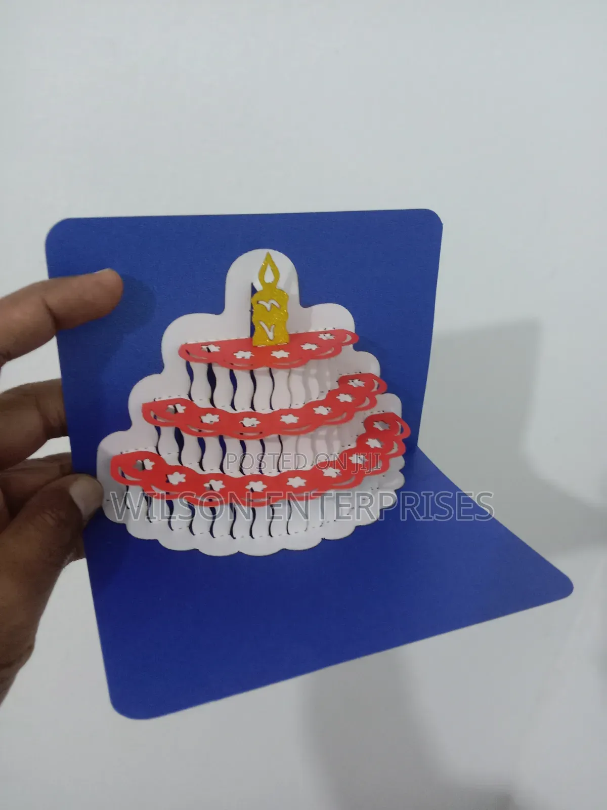 Handmade 3d Pop-Up Birthday Cake (H) Greeting Card