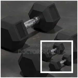 Pair of 30 Kg Rubber Coated Hex Dumbbell